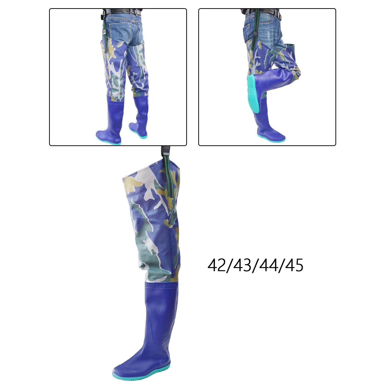 Fishing Hip Waders, Watertight Hip Boots Non Slip River Boot Wellies Nylon