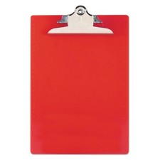 Saunders Recycled Plastic Clipboard with Ruler Edge, Holds 8.5 x 11 Sheets, Red