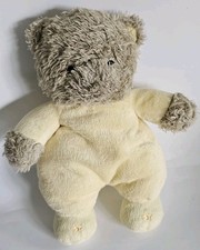 Tan Teddy Bear Plush Stuffed Animal Soft Toy Yellow Star Sewn Eyes Vtg