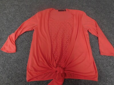 Notations Womens Blouse Small pink stretch lined layer