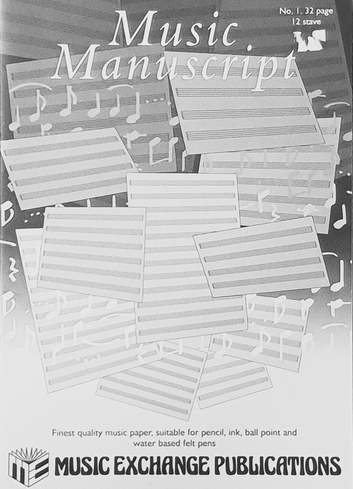 Music Manuscript No 1 - 32 Page 12 Stave Composing Theory A4 Paper Book - Soiled