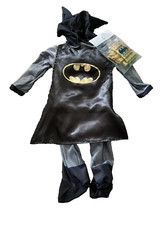 Batman Muscle Costume Padded Jumpsuit Cape Belt Cuffs Infant 0-6 Months