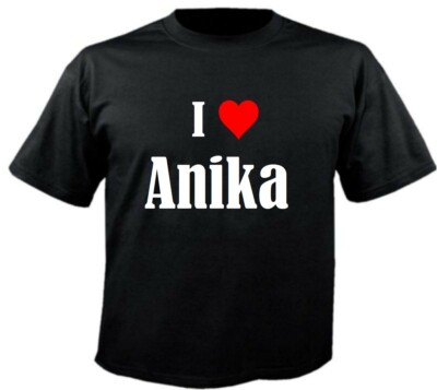 T-Shirt I Love Anika für Damen Herren und Kinder Farben Schwarz Weiss Pink