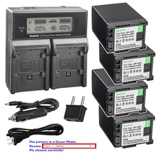 Kastar Battery LCD Dual Fast Charger for Canon BP-820 BP-828 & Canon XA25 Camera