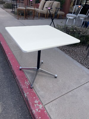 Vintage Herman Miller Eames MCM Square Task Pedestal Table