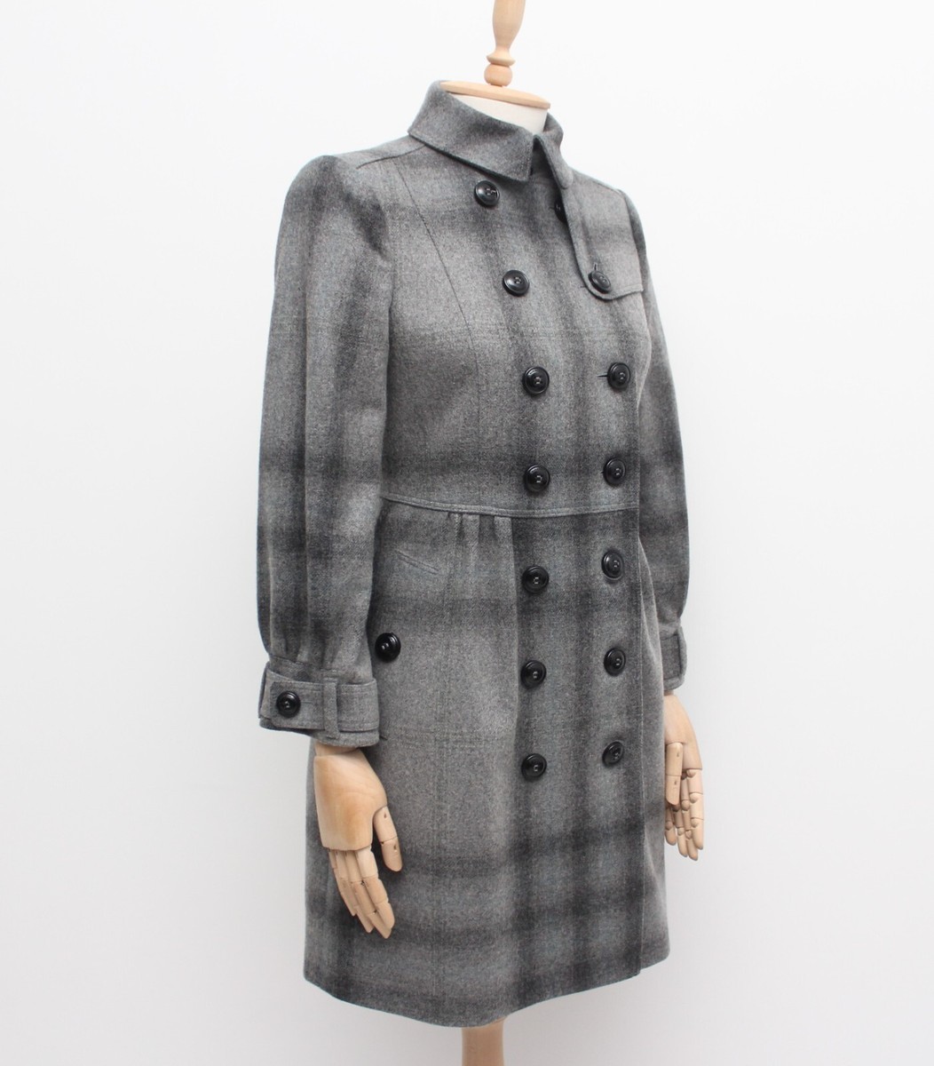 Women's BURBERRY London Wool Cashmere Nova Check Long Coat RARE