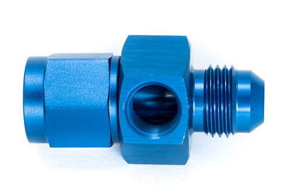 1/8'' NPT Sensoradapter Dash 6 Innengewinde/Außengewinde Blau eloxiert