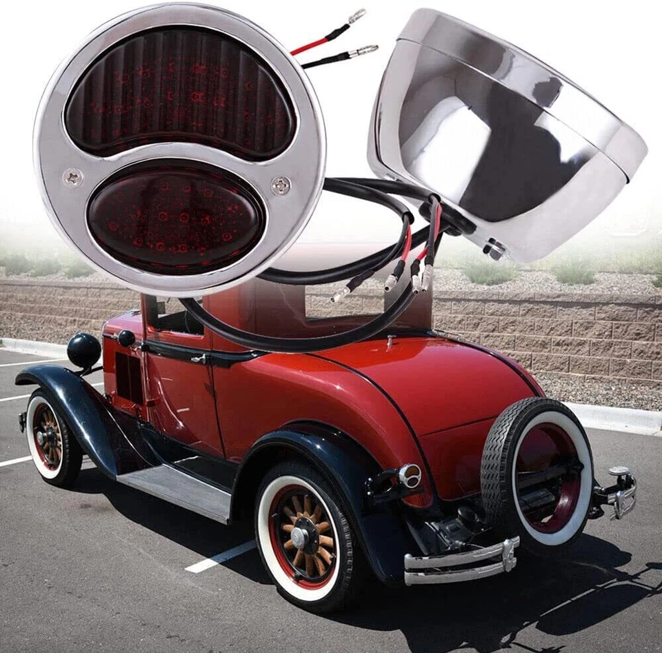 For Ford Stop Tail Light Steel Model A Duolamp Taillight 1928-1931 1929 1930 - Image 3 of 4