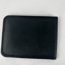 Bifold Money Cash Clip Card Holder Case Black Leather