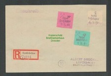 B6787 Lokalausgabe Gro&szlig;r&auml;schen R-Brief 1, 7, 11 je Notstempel g nach Michel 75.-