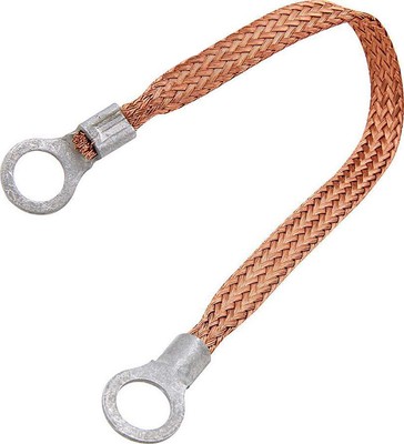 ALLSTAR PERFORMANCE ALL76328-18 - Copper Ground Strap 18in w/ 1/4in Ring Termina