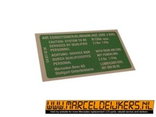 Mercedes aufkleber 1248178220 air conditioner klimaanlage W124 W126 W201 R129