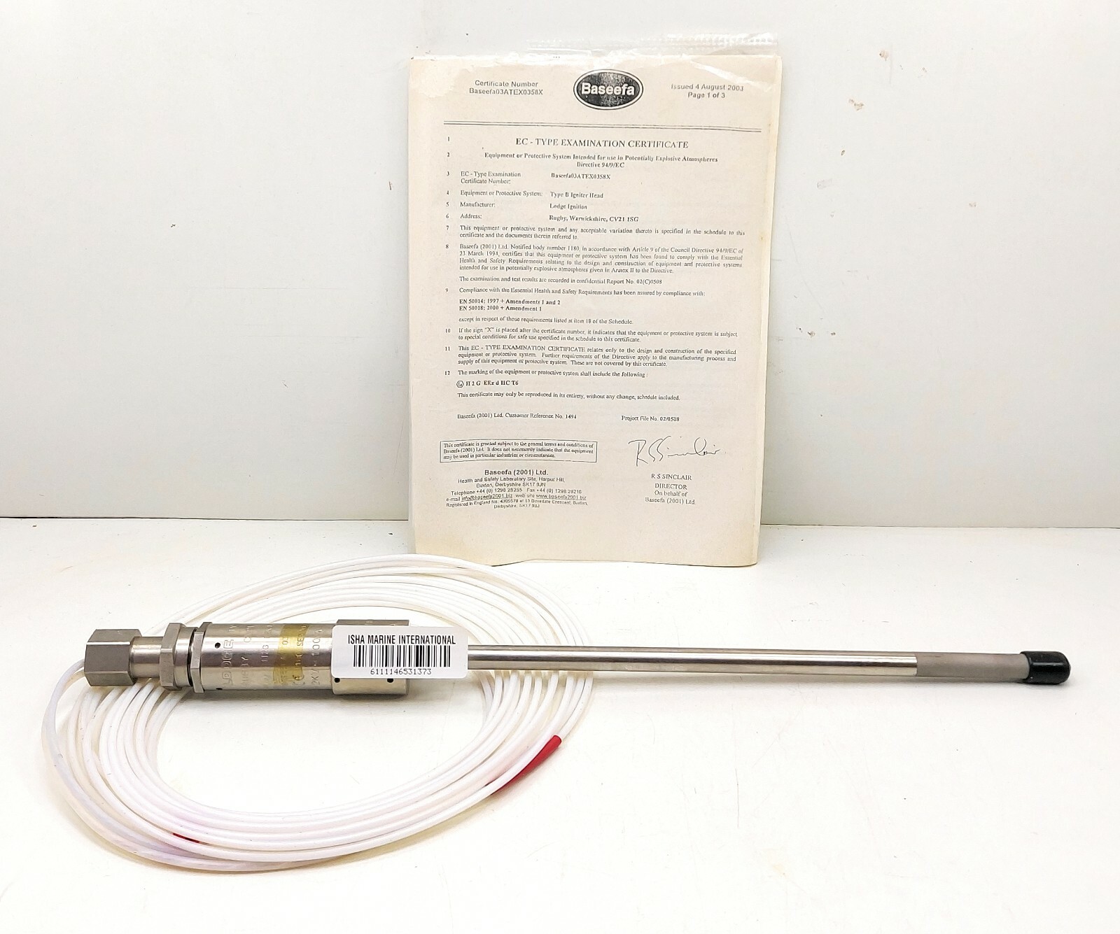 Lodge Ignition HEI 16A Type B/3 Igniter Head 2kv100MA 03ATEX0358X