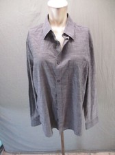 NWT EXPRESS Size L Mens Gray Collared Pocket Long Sleeve Button Down Shirt 553