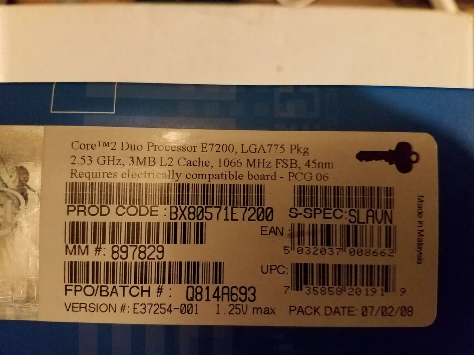 Intel Core 2 Duo E7200 2.53GHz 3MB Cache Socket 775 CPU BX80571E7200 SLAVN - Image 4 of 4