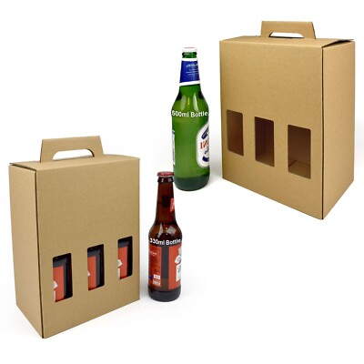 330ml/500ml Bierflasche Träger Box fasst 3/6 Flaschen Geschenk Karton Halter