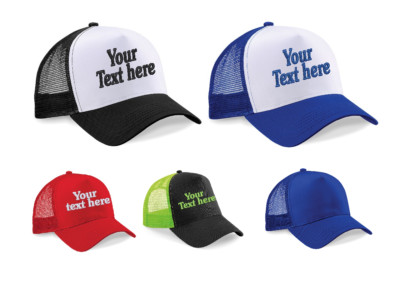 Personalisierte Kappe Snapback bestickt Trucker Half Mesh Baseballcap Damen Herren