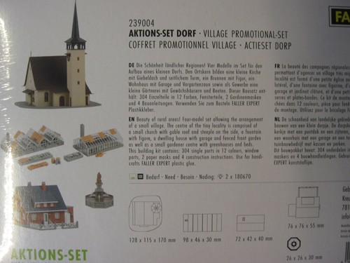 Faller 239004 - Spur N - Aktions-Set Dorf - Bausatz - Kirche Haus Gewächshäuser - Bild 2 von 2