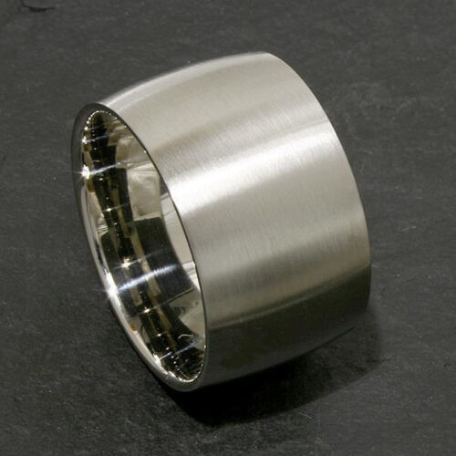 Edelstahl Ring Bandring breiter schlichter Freundschaftsring Damen Herren 14 mm - Bild 1 von 4