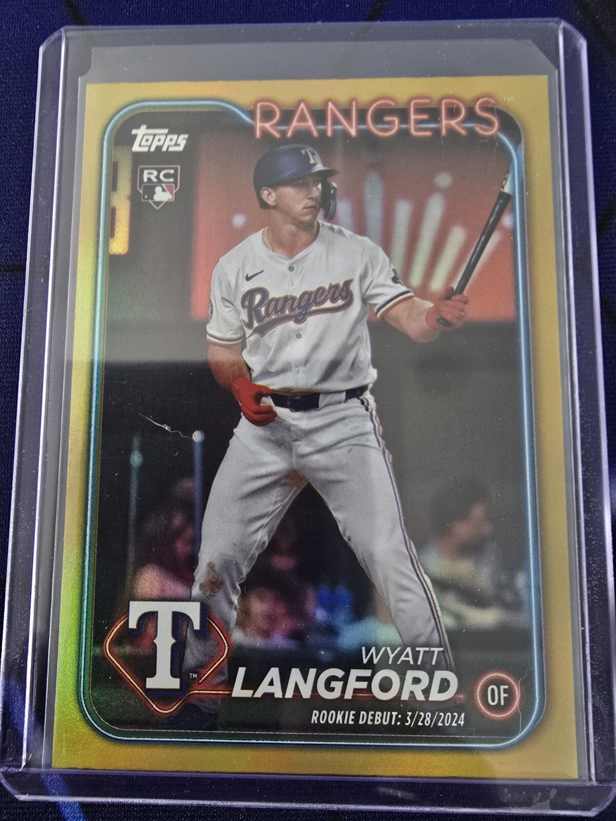 GOLD Rainbow Foil Wyatt Langford RC 2024 Topps Update Seri Rookie Debut #US341
