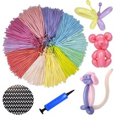 260 Balloons Pack of 100, Premium Long Latex Twisting Balloons for Birthday W...