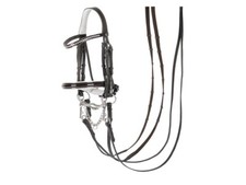 Kandare, Kandarenzaum, Lackoptik komplett mit Zügel WB od. Cob schwarz