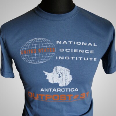 Outpost 31 T-Shirt Retro Film Horror The Thing Antartica Alien Indigo Blau