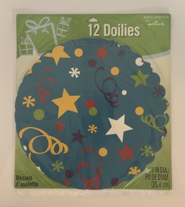 Hallmark New 12 Stars Streamer Birthday Party 10 Doilies Table