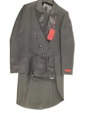 Mens Renoir Black Full Dress Ribbon Tuxedo Coat and Tails NEW