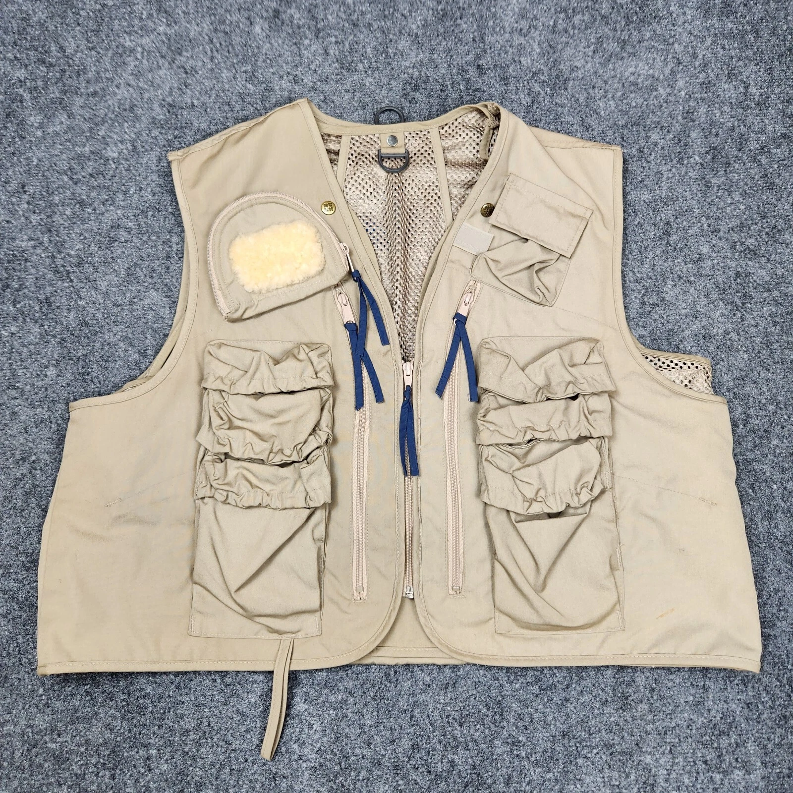 Vintage Columbia 2 In 1 Vest Mens XL Brown Fly Fishing Full Zip Utility Pockets
