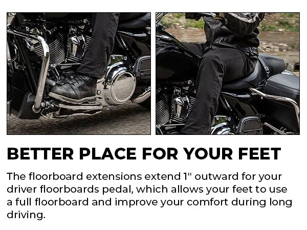 Kit de extensión espaciador estribos de piso para conductor para turismo calle carretera deslizamiento Foto 3 de 4