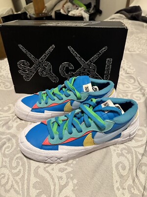 Size 8 - Nike Blazer Low x KAWS x sacai Neptune Blue 2021 - DM7901-400