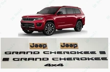5PCS Gloss Black Front Rear Door 4x4 Emblems 2022+ Jeep Grand Cherokee 2 Row WK
