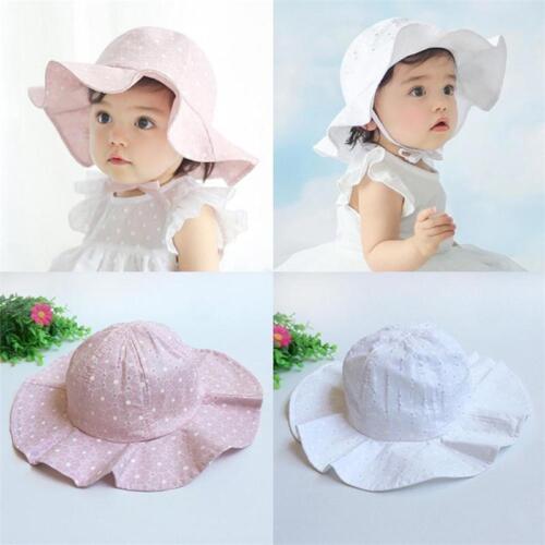 Cotton Sun Cap Summer Breathable Baby Girl Boy Beach Hat Suit For 1-4 Years Kids - Picture 1 of 8