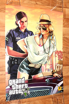 Grand Theft Auto V 5 Rare Game Store Promo Poster PS3 Xbox