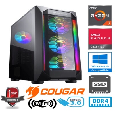 GAMING PC - AMD RYZEN 7 2700X 4,3GHz 16GB RAM 480GB SSD AMD RADEON RX6600XT 8GB 