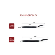Single Round Griddle Frying Pan Cookware Non-Stick Coating Griddle Pan