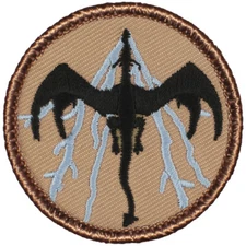 Black & Blue Lightning Dragon Patrol Patch - 2" Round Embroidered Patch