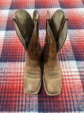 Ariat Men's 10 Steadfast Brown and Orange Shock Shield Wide Square Toe Boots