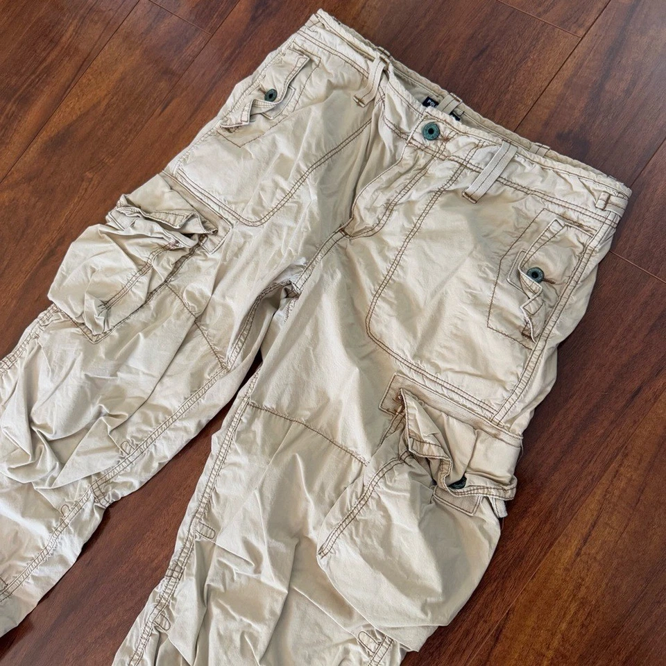 Женские штаны-карго Polo Jeans Co Ralph Lauren Y2K 12 бежевые универсальные для парашюта - Изображение 4 из 4