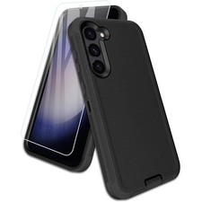 Entronix Bundle Compatible with Galaxy S21 Plus - Heavy Duty Case & 1 Clear Scre