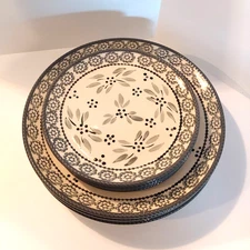 Temp-tations Old World Gray Dinner and Salad Plates - Set of 8