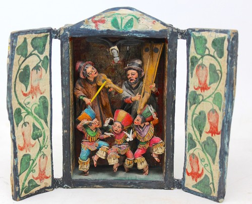 Signed Nicario Jimenez Quispe Peruvian Andean Retablo/Yawar Festival with Condor