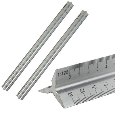 300 mm Dreieck Aluminium Lineal Tri Scale 12 Zoll Metalllineal Architekt Ingenieur
