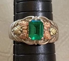 Vintage Estate Ring STER 12k Sz 9.75 Ring Sterling Black Hills Gold & Helenite?
