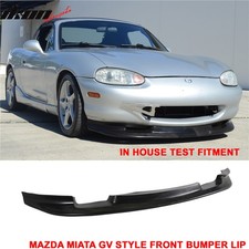 Fits 99-00 Mazda Miata Mx-5 Gv Style Front Bumper Lip Chin Spoiler Unpainted Pu Fits 99-00 Mazda Miata Mx-5 Gv Style Front Bumper Lip Chin Spoiler Unpainted Pu