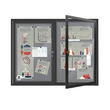 Weatherproof Enclosed Bulletin Board 44x32 Inch, Lockable Wall-Mounted Outdoo...