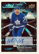2022-23 Upper Deck Allure Runways Blue Auto Michael Bunting Maple Leafs