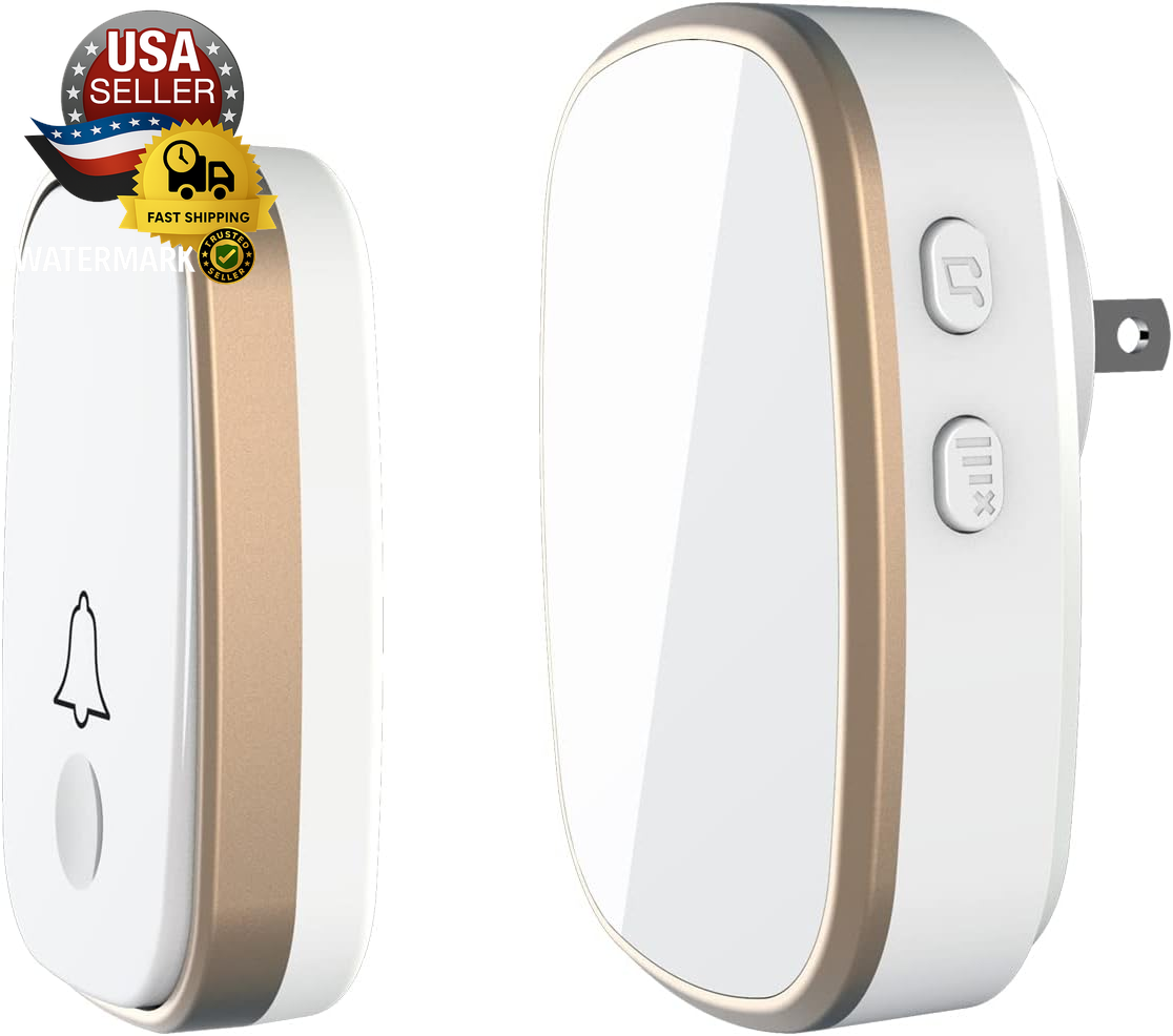 Long-Range Wireless Doorbell with 5 Volume Settings & Mute Mode (1,000Ft)-image