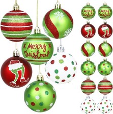 24pcs Glitter Grinch Ornaments for Christmas Tree Festive Ball Decorations......